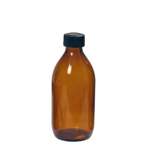 Brun glassflaske med skrukork, 300 ml